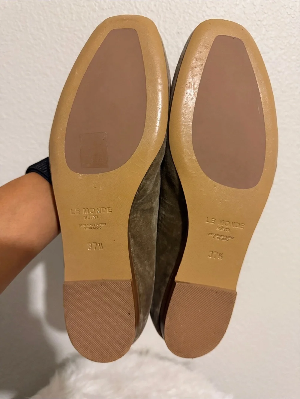 LE MONDE BERYL Velvet Mary Jane Ballerina Flats